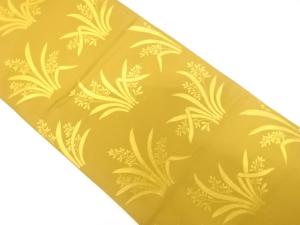 織悦製　草花模様織り出し　全通袋帯